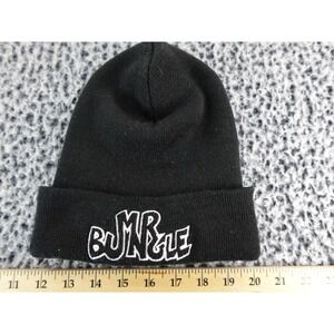 Black Knit‎ Beanie Hat BUMBLE Goat Skull Pentagram Embroidered Winter Warm